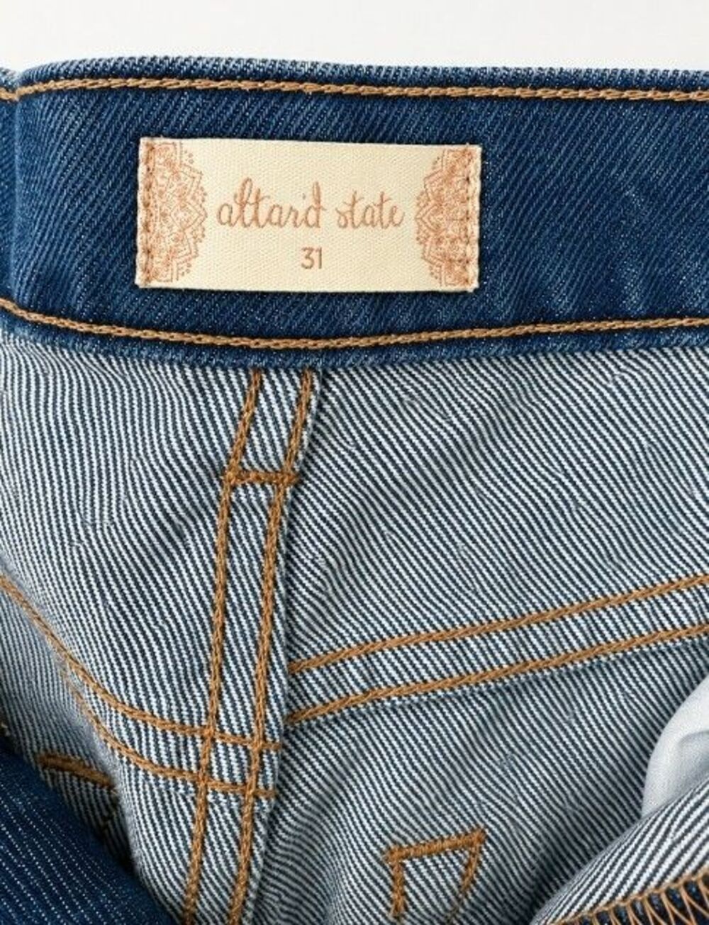 Altar'd State Women's Distressed Flare Jeans Blue Medium Wash High Rise Size 31 - Picture 5 of 8